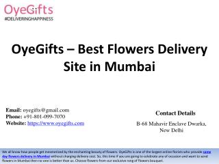 OyeGifts - Best Flowers Delivery Site in Mumbai