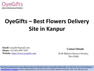 OyeGifts – Best Flowers Delivery Site in Kanpur