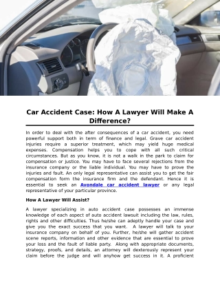 Car Accident Case: How A Lawyer Will Make A Difference?