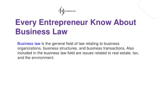 Entrepreneur Know About Business Law