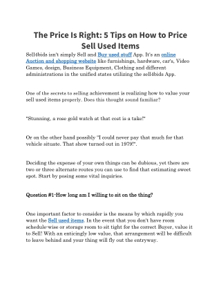 5 Tips on How to Price Sell Used Items
