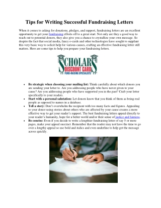 Tips for Writing Successful Fundraising Letters
