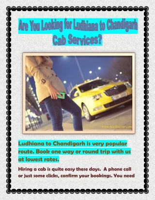 Are You Looking For Ludhiana to Chandigarh Cab Service?