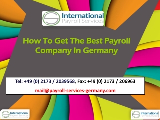 How To Get The Best Payroll Company In Germany