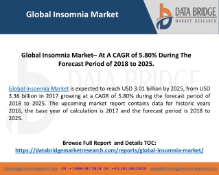 Global Insomnia Market– Industry Trends and Forecast to 2025