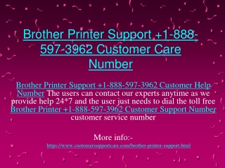 1-888-597-3962 Brother Printer Tech Support Phone Number