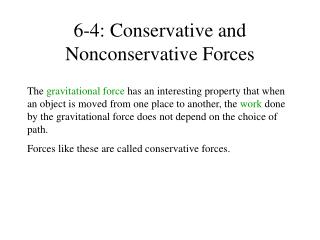 6-4: Conservative and Nonconservative Forces