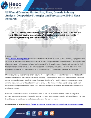 U.S. Wound Dressing Market Research Report - Analysis and Forecast to 2024