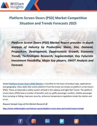 Platform Screen Doors (PSD) Market Competitive Situation and Trends Forecasts 2025