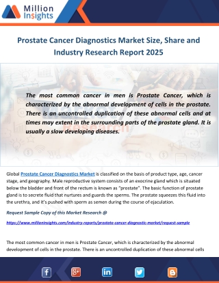 Prostate Cancer Diagnostics Market Size, Share and Industry Research Report 2025