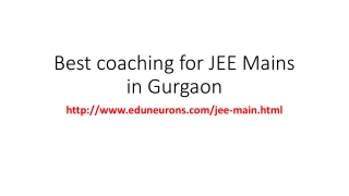 Foundation Course For IIT JEE in Gurgaon