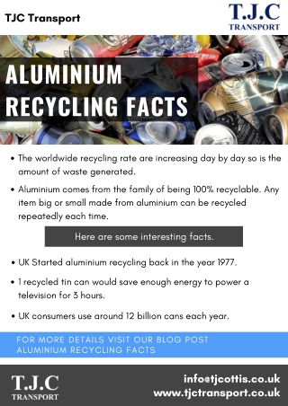 Aluminium recycling facts - TJC Transport