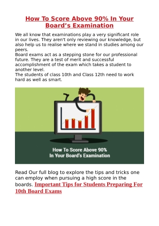 How To Score Above 90% In Your Board’s Examination