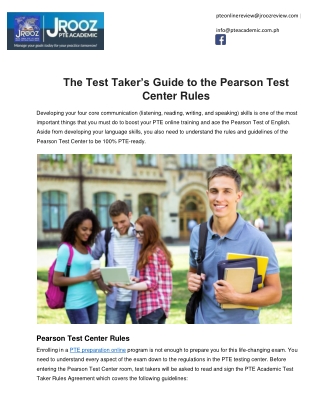 The Test Taker’s Guide to the Pearson Test Center Rules