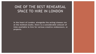 One of the Best Rehearsal Space To Hire in London
