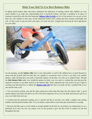 Help Your Kid To Use Best Balance Bike