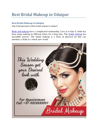 Bridal makeup in udaipur