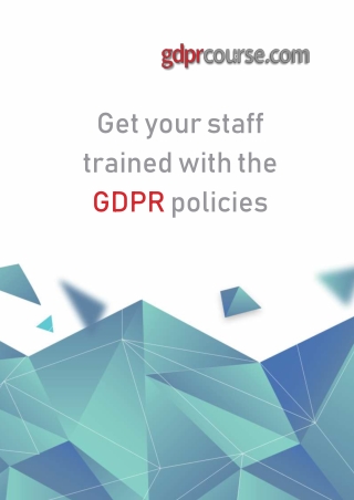 Get your staff trained with the GDPR policies