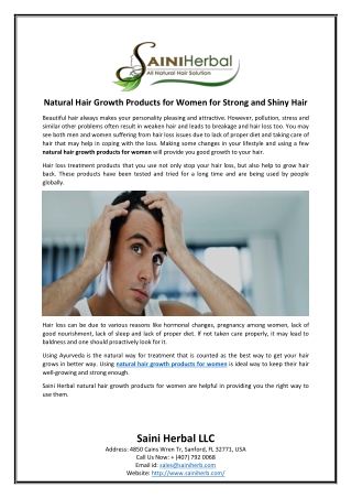 Natural Hair Growth Products for Women for Strong and Shiny Hair