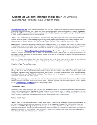 Best Golden Triangle Tour Delhi Agra Jaipur With Flat Discount