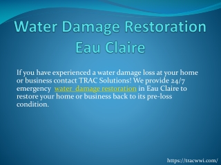 Water Damage Restoration Eau Claire