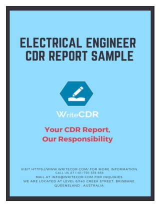 ELECTRICAL ENGINEER CDR REPORT SAMPLE - WRITECDR