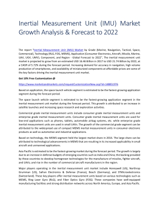 Inertial Measurement Unit (IMU) Market Growth Analysis & Forecast to 2022