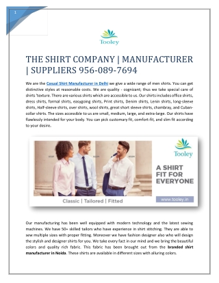 MEN`S COTTON SHIRT MANUFACTURER IN DELHI, NOIDA, INDIA