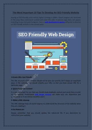 The Most Important 10 Tips To Develop An SEO Friendly Website