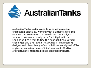 Underground concrete water tanks - Australian Tanks