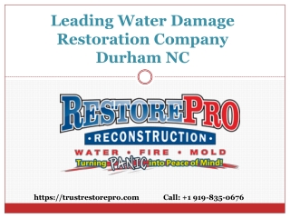 Leading Water Damage Restoration Company Durham NC