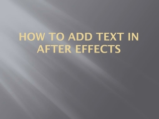 How to Add Text in After Effects