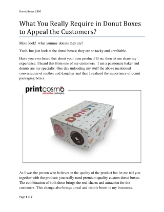 What You Really Require in Donut Boxes to Appeal the Customers