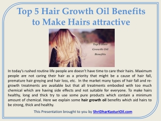 Top 5 Hair Growth Oil Benefits to Make Hairs attractive