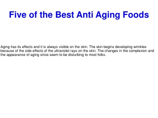 Five of the Best Anti Aging Foods