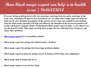 How black magic expert can help u in health issue