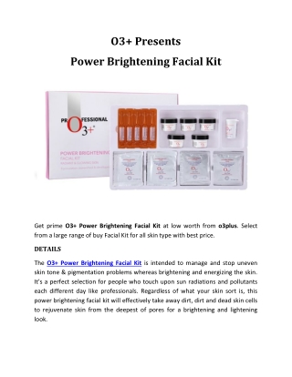 O3 Power Brightening Facial Kit