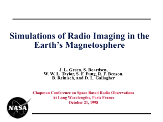 Simulations of Radio Imaging in the Earth’s Magnetosphere