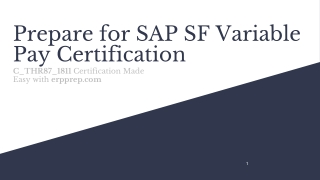 All You Need to Know About SAP SuccessFactors Variable Pay (C_THR87_1811) Certification Exam