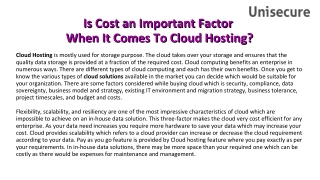 Is Cost an Important Factor When It Comes To Cloud Hosting?