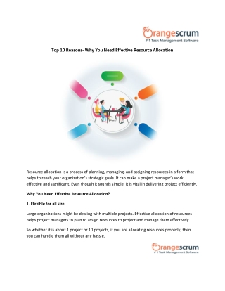 Top 10 Reasons- Why You Need Effective Resource Allocation