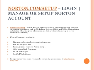 NORTON.COM/SETUP NORTON SUPPORT FOR ANTIVIRUS