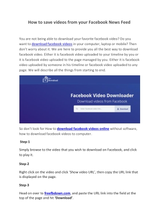 How to save videos from your Facebook News Feed
