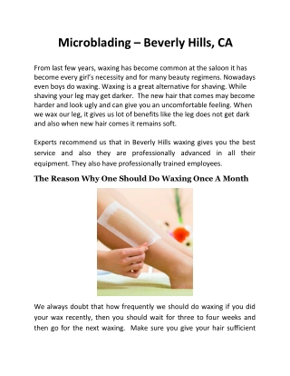 Microblading – Beverly Hills, CA