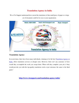 Translation Agency in India