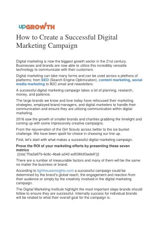 How to Create a Successful Digital Marketing Campaign