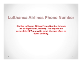 Lufthansa Airlines Phone Number - Book Cheap Flight