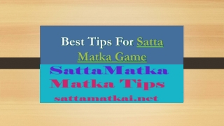 Indian Tips of Satta Matka Kalyan Game