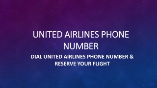 Dial United Airlines Phone Number & Reserve Your Flight- Free PDF